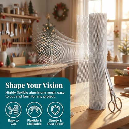 Sculpting Wire Mesh Roll for Art Craft 15.7 inches x 16.4 feet | Aluminum Wire Mesh - Moldable Sculpting Mesh Sculpture Armature for Clay Sculpture Craft Mesh for DIY Projects