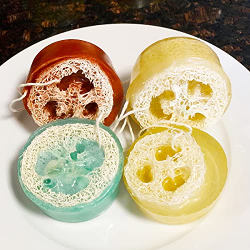 Sakolla 4oz Round Silicone Soap Molds, 3.15'' Cylindrical Soap Molds for Loofah Soap Bath Bombs Steamer Lotion Bars, Set of 2 - color: Round/Purple & Blue