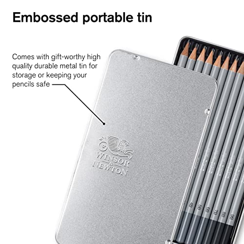 Winsor & Newton Studio Collection, Graphite Pencils, Set of 12 | Soft, Thick Core pencils, Varied Hardness, Soft Smooth Texture, Easy Blending, Stylish Metal Tin Included, High Quality Lead - style: 12 Graphite Pencils