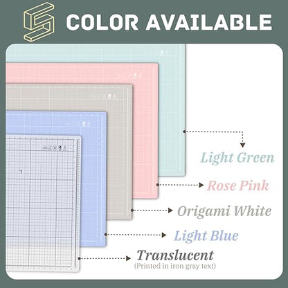 iMAT Flip Cutting Mat Note A1 Foldable Double-Sided Rose Pink | Inch grid front with cm dot back for dual-unit measuring. Large 24" x 36" workspace, ideal for crafts, sewing, and DIY