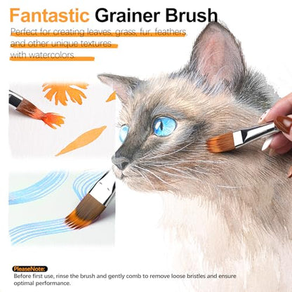 5Pcs Dual-Layer Grainer Paint Brush Set – Fuumuui Texture Comb/Filbert Brushes for Grass, Fur, Trees, Landscape – Synthetic Bristles for Watercolor, Acrylic, Painting Artist Tool - color: Dark Green