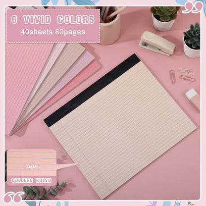 Lincia 6 Pcs Legal Pads Landscape Notebook, Soft Color - color: Soft Color