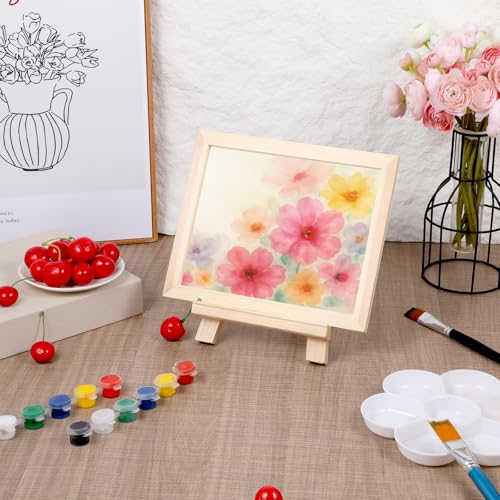 Xthrotsenk 8 Inch Mini Easel Stand Small Easel for Painting Small Tabletop Display Stand Wooden Picture Wooden Picture-Stand Artist Easels for Photos Paintings Crafts