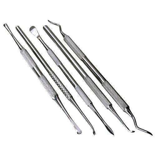 HTS 152D5 5 Pc Stainless Steel Scraper Wax & Clay Sculpting Tool Set - size: 152D5 5 Pc Scraper Set
