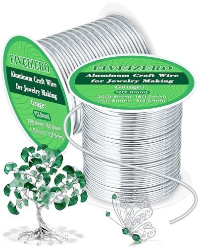 FIVEIZERO 12&9 Gauge Wire Aluminum Craft Wire,Sliver Jewelry Wire - size: 12+9 Gauge