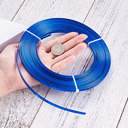 Fashewelry 32.8Ft 5mm Aluminum Flat Wire Solid Bendable Metal Craft Wire Strip for Bezel Sculpting Armature Jewelry Making Gem Metal Wrap, RoyalBlue - color: Flat-5mm-Royal Blue