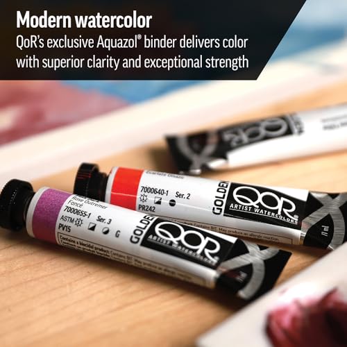 GOLDEN QoR Artist Watercolors, Cadmium Yellow Deep, 11 ml Tube, Professional Watercolor Paint, Semi-Transparent - color: Cadmium Yellow Deep