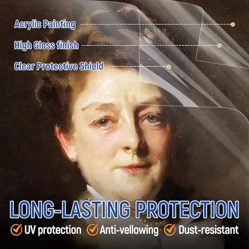 Gloss Varnish for Acrylic Painting, Artist's Acrylic Varnish Kit, Non-Yellowing, Non-Toxic, Anti-Crazing, High Gloss Finish for Artwork, Acrylics Paint, Suitable for Pro Artists, Hobby Painter - style: Gloss