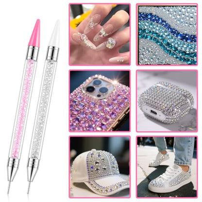Rhinestone Picker Tool-2Pcs Bedazzling Pen with 4 Extra Wax Heads