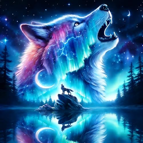 Arttoplus Wolf Diamond Art Kits for Adults Beginner 14x14 inch - color: G9362-US