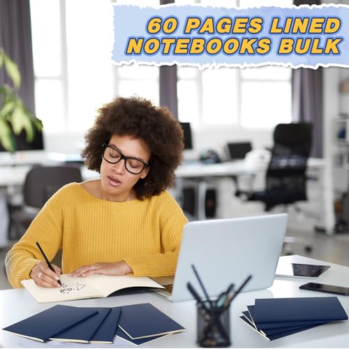 Mimorou 100 Pcs A5 Journals Notebooks Bulk,Navy Blue,Lined - color: Navy Blue, style: Lined