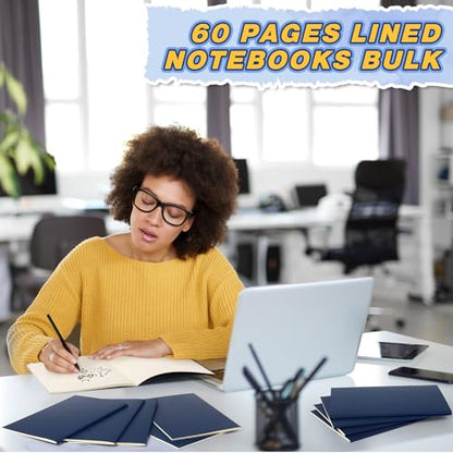Mimorou 100 Pcs A5 Journals Notebooks Bulk,Navy Blue,Lined - color: Navy Blue, style: Lined