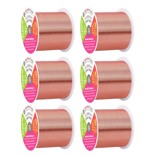 Mandala Crafts 22 Gauge Rose Gold Tone Combo Anodized Aluminum Craft Wire - color: Rose Gold Tone Combo, size: 22 Gauge 75X6 Feet