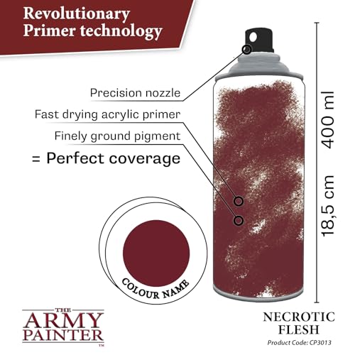 The Army Painter, Colour Primer Necrotic Flesh, 400 ml acrylic spray | Spray Paint Basecoat for Miniature Model Undercoat Priming, Plastic Wargames, DnD & Warhammer - color: Necrotic Flesh