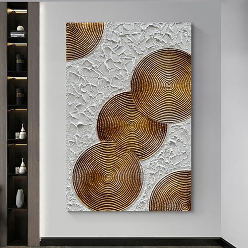 Art 45x30 inch Hand-Painted White and Tan Texture Oil Painting Large Modern Abstract Canvas Art Home Wall Decoration - color: Dn172