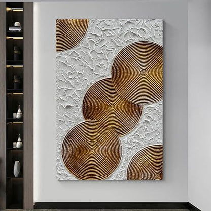 Art 45x30 inch Hand-Painted White and Tan Texture Oil Painting Large Modern Abstract Canvas Art Home Wall Decoration - color: Dn172