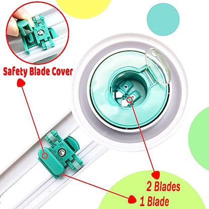 Circle Cutter, Craft Circle Cutters for Crafts, Cut Diameter 4'' to 12.5'' | Paper Circle Cutter with 3 Blades, Circular Paper Cutters, Adjustable Circles Cutter Tool for Papers, Compass Cutting Tool - color: Green