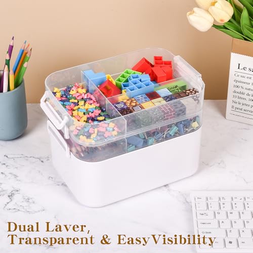 3-Tier Art Supply Storage Organizer with Adjustable Dividers - color: Three-Layer