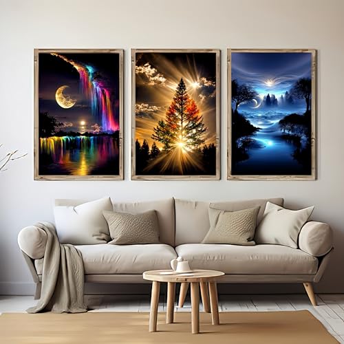 6 Pack Diamond Art Kits for Adults,Landscape 5D Diamond Painting Sets - color: KM463+464+465+466+467+468-1