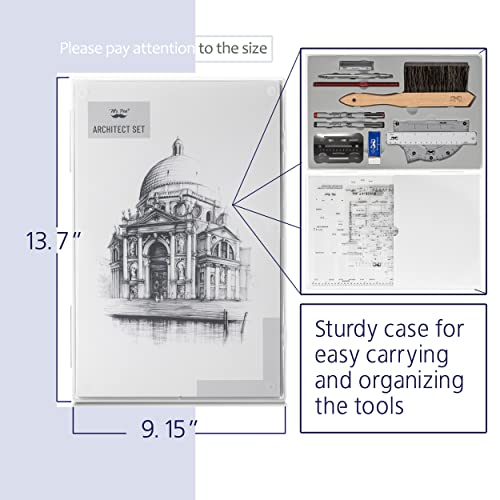 Mr. Pen- Professional Drafting Tools & Geometry Set with Case, 17 pcs - color: Clear, size: 17 pcs