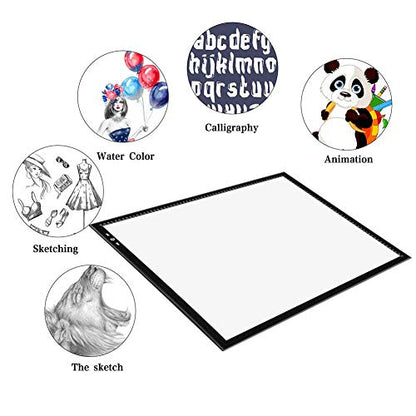 HSK A2 LED Artist tracing Light Box Copy Table, Adjustable High Brightness Light Pad for Tatto Drawing, Sketching, Animation,Diamond Painting Accessories - size: 05 - A2