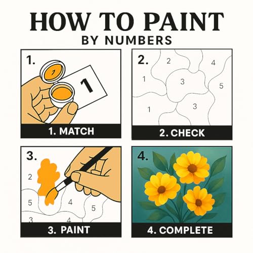 EnLvYY Paint by Numbers Kit for Adults, DIY Acrylic Painting on Canvas, Autumn Forest Fox Animal, Beginner Relaxing Wildlife Wall Art for Living Room or Bedroom Decoration,8X12IN Framed