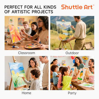 Shuttle Art Canvas for Painting, 12-Pack 11x14 Inch Stretched Canvas, 100% Cotton, Primed White Premium Blank Canvases, Ideal Art Supplies for Beginners Artists Acrylic Oil Acrylic Pouring - size: 12 Pack 11x14"