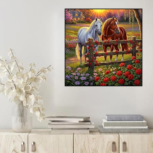 HHMATITS Horse Diamond Art Kits for Adults, Diamond Painting 14X14IN - color: Horse