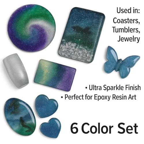 BALTIC DAY Diamond Dust – 6 Color Luxury Glitter Set for Epoxy Resin – Ultra Sparkle Mica Powder for Crafts, Tumblers, Jewelry & Art – Brilliant Crystal Shimmer Pigments - color: Diamond Dust Set