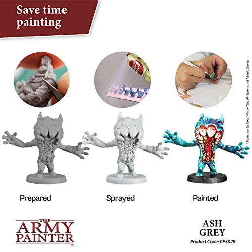 The Army Painter, Colour Primer Ash Grey, 400 ml acrylic spray | Spray Paint Basecoat for Miniature Model Undercoat Priming, Plastic Wargames, DnD & Warhammer - color: Ash Grey