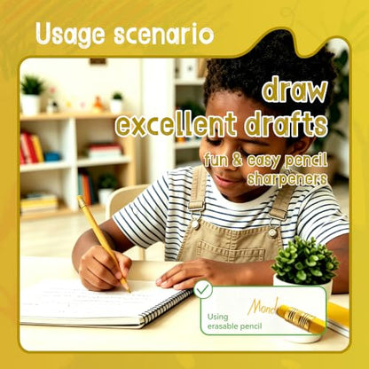 12 Pcs Yellow Pencils with Eraser for Kids HB Erasable Pencils Pre-Sharpened Professional Wooden Pencils Set, Ideal for School Writing, Drawing, Sketching, Coloring and Creative Projects(Yellow) - color: Yellow