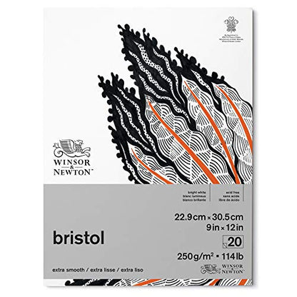 Winsor & Newton, Bristol Paper Pad 250 gsm, 9x12", 20 Sheets - style: 9" x 12"