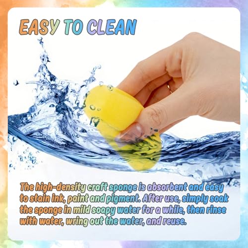 Sukh 16PCS Painting Sponges - Round Foam Pads for Watercolor Art Crafts | Soft Absorbent Pads for Acrylic Painting, Pottery Projects, DIY Crafts and Classroom Activities with Easy Grip Design