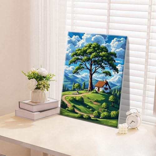 ATDMS Landscape Paint by Numbers Kit for Adults with Frame, 8x12 Inch - color: Landscape 274