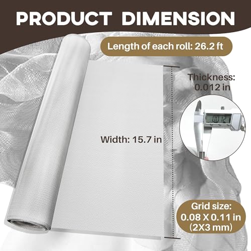 Aluminum Wire Mesh for Arts and Craft - Sculpting Mesh Roll 15.7 Inch by 26.2 Foot - Ideal for Sculpture Projects - Craft Wire Mesh - size: 15.7 Inch by 26.2 Foot