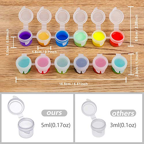 YGAOHF 36 Pcs Empty Paint Pots, Small Paint Containers with Lids, Easy Open Acrylic Paint Cups with Lid Paint Strips for Kids Classroom School Painting Art Supplies - color: 6 Strips