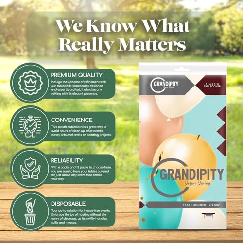 Grandipity Party Balloon Birthday 1 Pack Premium Disposable Plastic Tablecloth 54 Inch. x 108 Inch. Rectangle Table Cover - color: Balloons, size: 54" x 108" (Rectangular)
