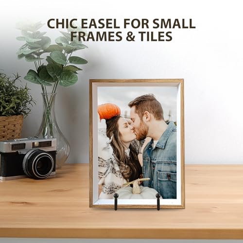 LIONWEI LIONWELI Plate Display Stand Easel Holders - 4.5" Tabletop Metal Stands for Decorative Plates, Photos & Picture Frames - Black, 2-Pack - size: 4.5 inch (2 pieces)