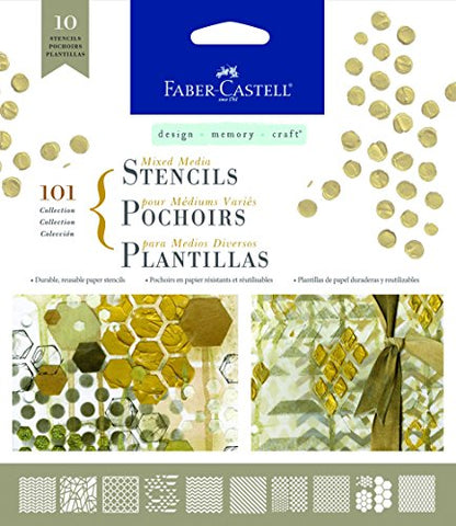 Faber-Castell Mixed Media Paper Stencils - 101 Collection - 10 Reusable Graphic Stencils - style: Classic Graphic I