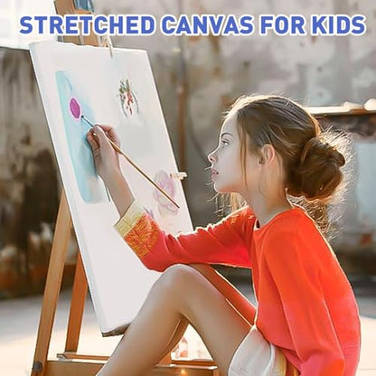 ESRICH 12x16 Stretched Canvas for Painting, 5 Pack Blank Canvases for Painting -5/8 in Profile Primed Cotton Painting Canvas for Oil & Acrylic Paint - size: 5Pack-12x16 Canvas
