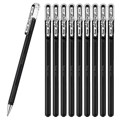 Pentel Color Ballpoint Pen, Matte Hop, Black, 10 Pens K110-VA - color: Black