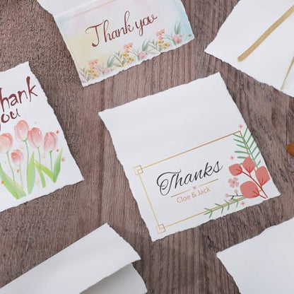 50 Sheets Watercolor Paper, Folded 3.5 x 2 in, 300 GSM, Deckled Edge - size: 3.5 x 2inch