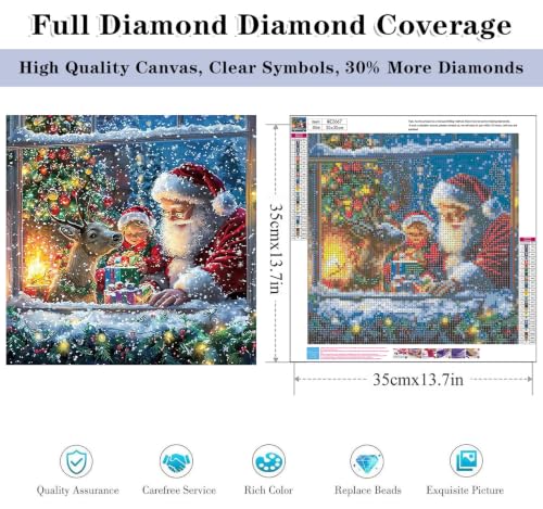 HHMATITS Christmas Diamond Art Kits for Adults 14X14IN - color: Christmas-6