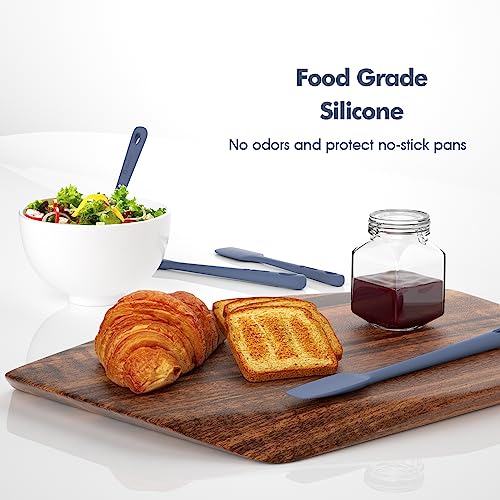 ChefAide 4 Pieces Silicone Spatula Set, Food Grade Rubber Spatula, Upgrade Strong Handle with Ergonomic Grip, Heat Resistant for Nonstick Cookware, Cooking - color: Blue, size: 4 pieces