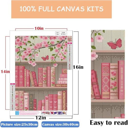 WUSARPLY Flowers Bookshelf Diamond Painting Kits for Beginner Adults - color: YA006