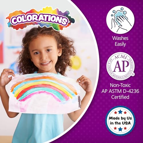 Colorations Paraben-Free Washable Tempera Paint for Kids, Set of 6 Colors | 8 oz Bottles, Non-Toxic & Made in the USA - color: Tropical, 6 Pack