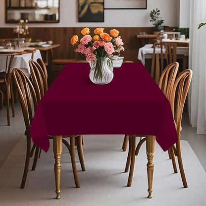 54IN X 320FT Plastic Table Cover Roll with Cutter Box, Cut to Size Plastic Table Cloths for Parties, Birthday, (Burgundy, 54"x3840"(Rectangular)) - color: Burgundy, size: 3840" x 54" (Rectangular)