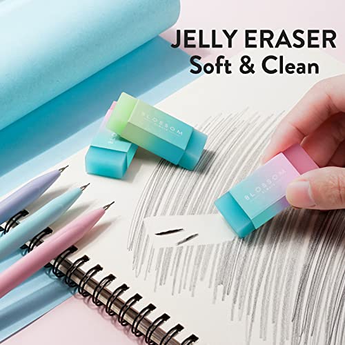 Four Candies Cute Mechanical Pencil Set, 6-Pack 0.5/0.7mm | 360 Lead Refills, 3 Erasers, 9 Eraser Refills, Storage Case, Back to School Supplies for Girls, Pastel Aesthetic Stationery - style: 0.5mm + 0.7mm