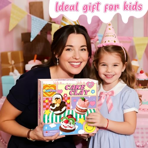 Air Dry Clay for Kids Modeling Clay Kit, 12 Boxes Model Magic Molding Clay with Tools & Tutorial, Non-Sticky, Arts and Crafts for Kid Ages 4-8 8-12 Girl Birthday Gift, Cake Party Favor Classroom Prize