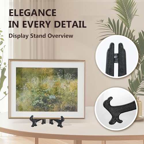 Artliving (4 Pack) 12 Inch Plastic Display Stand, Black Easel Display Photo Holder Stand, Displays Picture Frames, Cookbooks, Tablets and Art - color: Black, size: 12 inch (4 pack)